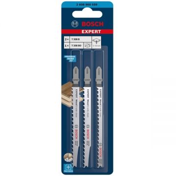 Bosch T308B/BO EXPERT - Set panze fierastrau pendular tija cu un prag de prindere (T) 117 mm lemn taiere curba fina 3 bucati