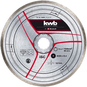 Kwb 49795855 - Disc diamantat de taiere continuu 200x25.4x- mm taiere uscata