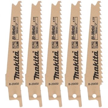 Makita B-20432 - Set panze fierastrau sabie bimetal 100 mm 6 dinti/inch dantura standard 5 bucati