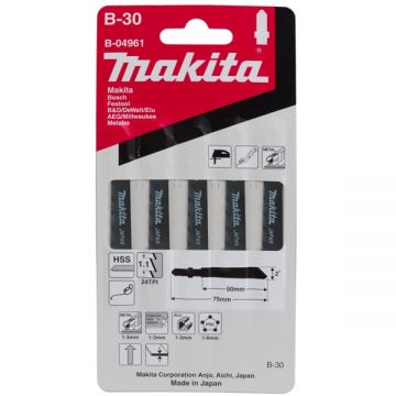 Makita B-30 - Set panze fierastrau pendular tija cu un prag de prindere (T) 50 mm metal taiere dreapta fina 5 bucati