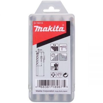 Makita D-16514 - Set burghie de zidarie 8 mm tija cilindrica 5 bucati