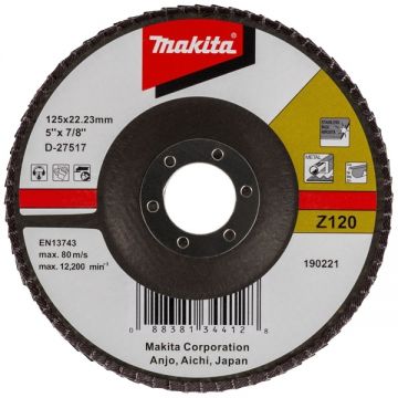 Makita D-27517 - Disc lamelar profil convex 125x22.2 mm granulatie 120