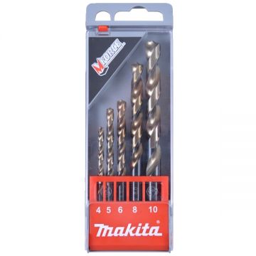 Makita D-30508 - Set burghie metal HSS 4-10 mm tija cilindrica 5 bucati