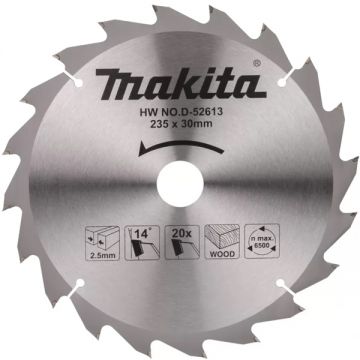 Makita D-52613 - Panza fierastrau circular lemn 235x30x2.5 mm 20 dinti