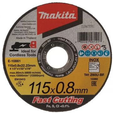 Makita E-10861 - Disc taiere inox 115x22.2x0.8 mm 1 buc