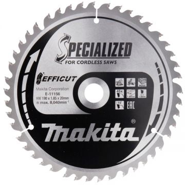 Makita E-11156 - Panza fierastrau circular lemn 190x20x1.85 mm 45 dinti