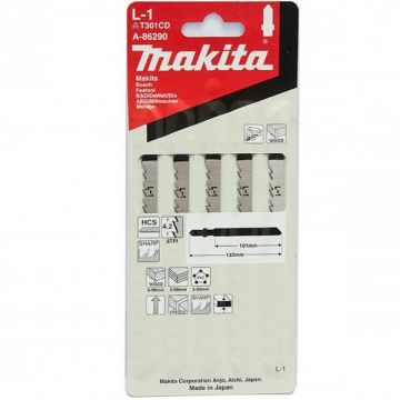 Makita L-1 - Set panze fierastrau pendular tija cu un prag de prindere (T) 101 mm lemn taiere dreapta fina 5 bucati