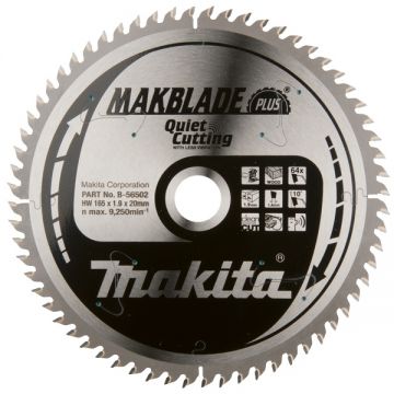 Makita MAKBLADE PLUS - Panza fierastrau circular lemn 165x20x1.9 mm 64 dinti