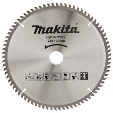 Makita SPECIALIZED - Panza fierastrau circular aluminiu 235x30x2.4 mm 80 dinti