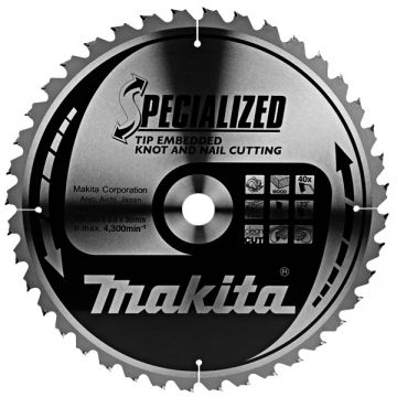 Makita SPECIALIZED - Panza fierastrau circular lemn cu cuie 355x30x3 mm 40 dinti