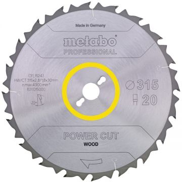 Metabo 628015000 - Panza fierastrau circular lemn 315x30x2.8 mm 20 dinti