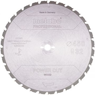 Metabo 628020000 - Panza fierastrau circular lemn 450x30x3.5 mm 32 dinti