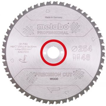 Metabo 628221000 - Panza fierastrau circular lemn 254x30x2.4 mm 48 dinti