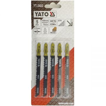 Yato YT-3403 - Set panze fierastrau pendular tija cu un prag de prindere (T) 75 mm lemn taiere dreapta fina 5 bucati