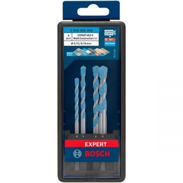 Bosch EXPERT HEX-9 Multi Construction - Set burghie universale 4-8 mm tija hexagonala 4 bucati