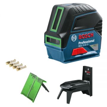 Bosch GCL 2-15 G + RM 1 - Nivela laser cu linii si puncte 2 linii laser 15 m 2 puncte laser 10 m +/-0.3 mm/m suport perete