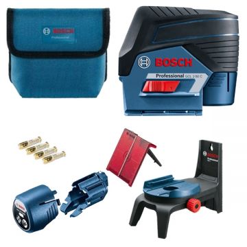 Bosch GCL 2-50 C + RM 2 - Nivela laser cu linii si puncte 2 linii laser 20 m 2 puncte laser 10 m +/-0.3 mm/m geanta textila