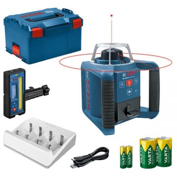 Bosch GRL 300 HV + LR 45 - Nivela laser rotativa 60 m +/- 0.1 mm/m 600 rot/min receptor proiectie verticala valiza speciala