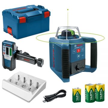 Bosch GRL 300 HVG + LR 1 G - Nivela laser rotativa 100 m +/- 0.1 mm/m 600 rot/min receptor proiectie verticala valiza speciala