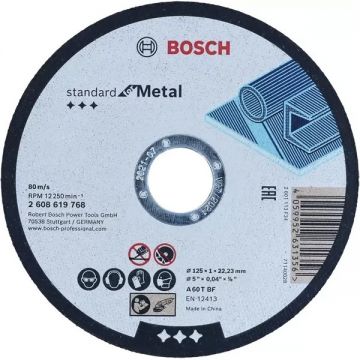 Bosch Standard for Metal - Set discuri taiere metal 125x22.2x1 mm 100 bucati