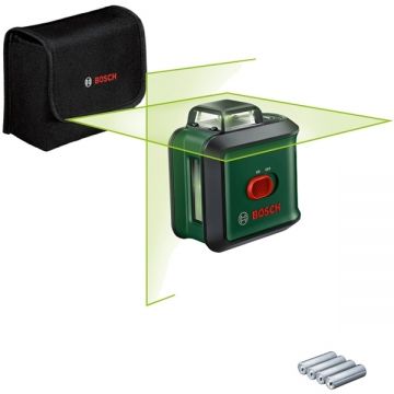 Bosch UniversalLevel 360 - Nivela laser cu linii 24 m +/-0.4 mm/m 2 linii laser fascicul verde proiectie 360 grade geanta textila