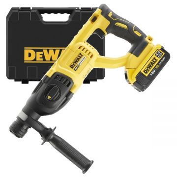 DeWalt  DCH133M1 - Rotopercutor SDS-Plus cu 1 acumulator Li-Ion 18 V 4 Ah 2.6 J motor fara perii turatie reglabila valiza plastic