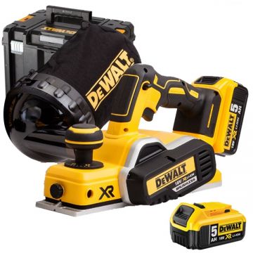 DeWalt  DCP580P2 - Rindea cu 2 acumulatori Li-Ion 18 V 5 Ah 82 mm valiza speciala