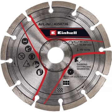 Einhell 4350736 - Set discuri diamantate de taiere segmentate 125x22.2x1.8 mm taiere uscata 2 bucati