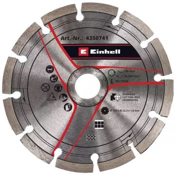 Einhell 4350741 - Set discuri diamantate de taiere segmentate 150x22.2x1.8 mm taiere uscata 2 bucati