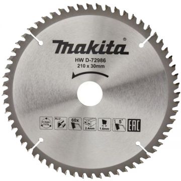 Makita  SPECIALIZED - Panza fierastrau circular aluminiu 210x30x2.4 mm 60 dinti