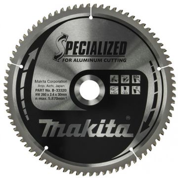 Makita SPECIALIZED - Panza fierastrau circular aluminiu 260x30x2.4 mm 80 dinti