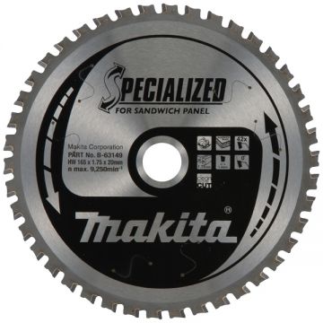 Makita  SPECIALIZED - Panza fierastrau circular panouri sandwich 165x20x1.75 mm 42 dinti