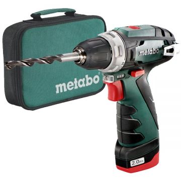 Metabo PowerMaxx BS - Masina de gaurit si insurubat cu 1 acumulator Li-Ion 10.8 V 2.0 Ah 34 Nm led iluminare geanta textila