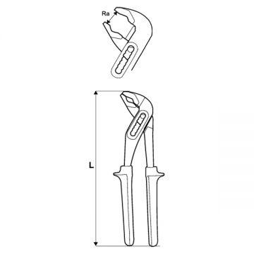 Topmaster 210122 - Cleste reglabil cu articulatie intrepatrunsa 250 mm