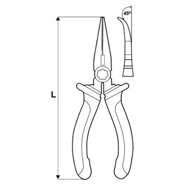 Topmaster 210145 - Cleste cu varf semirotund indoit 160 mm