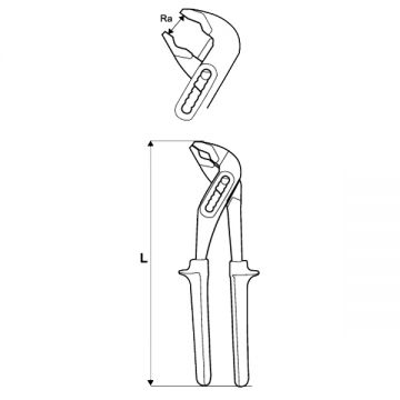 Topmaster 210156 - Cleste reglabil cu articulatie intrepatrunsa 250 mm