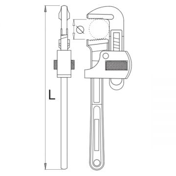 Unior 494/6 - Cleste pentru tevi cu falci drepte 200 mm 90 grade