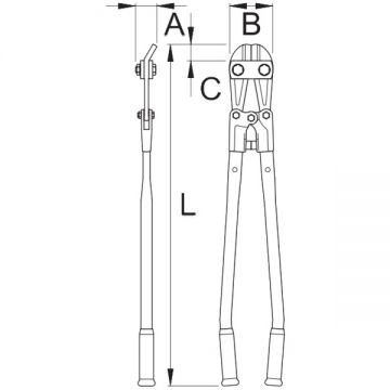 Unior 596/6B - Cleste pentru buloane 450 mm