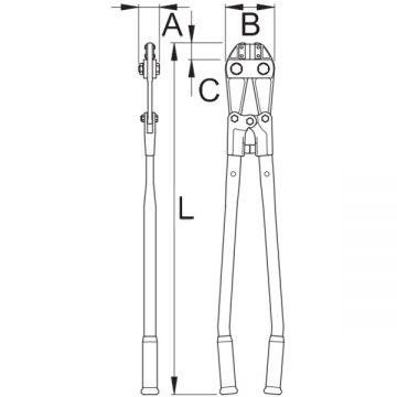 Unior 596PLUS/6G - Cleste pentru buloane 750 mm