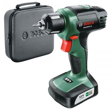 Bosch EasyDrill 12 - Masina de gaurit si insurubat cu 1 acumulator Li-Ion 12 V 1.5 Ah 15 Nm geanta textila