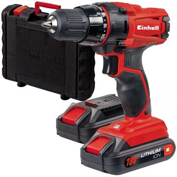 Einhell TC-CD 18-2 Li - Masina de gaurit si insurubat cu 2 acumulatori Li-Ion 18 V 1.3 Ah 38 Nm valiza plastic