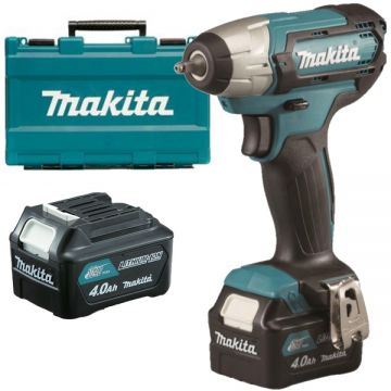 Makita TW060DSME - Masina de insurubat cu impact cu 2 acumulatori Li-Ion 12 V 4 Ah patrat 1/4 inch 60 Nm M8-M12 valiza plastic