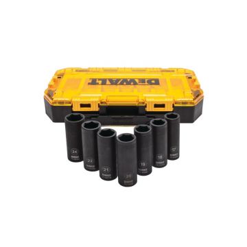 DEWALT Set de prize lungi pentru mașini 7 piese 1/2" (17-24 mm)