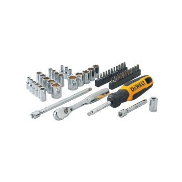 DEWALT Set de vârfuri și mufe 50 piese 1/4"