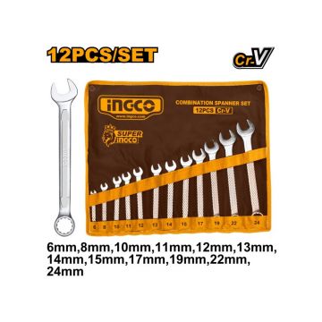 INGCO Set de 12 chei cu stea 6-24 mm CrV