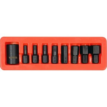 YATO Mașină Allen bit set 9 piese 1/2" 6-19 mm adaptor soclu