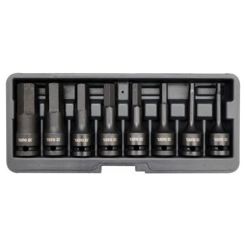 YATO Mașină set cheie tubulară cu bit lung 8 piese Imbus 1/2" 6-19 mm CrMo