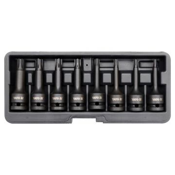 YATO Mașină set de mufe cu biți lungi 8 piese Ribe 1/2" RM5-RM13 CrMo