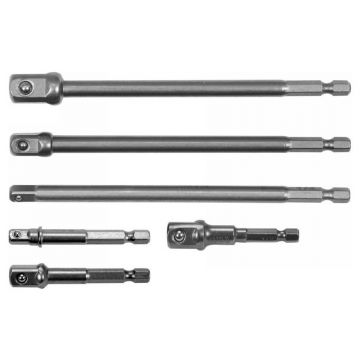 YATO set adaptor pentru mufe 6 piese 1/4" Hex -> 1/4", 3/8", 1/2" pătrat CrV