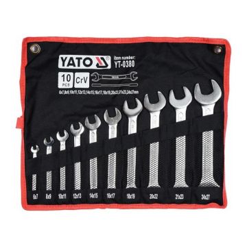 YATO Set de chei 10 piese 6-27 mm CrV